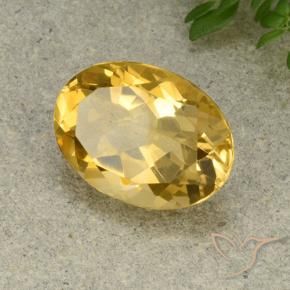 5.32 ct Golden Citrine Stone, Natural Citrine in Oval Facet Shape for Sale