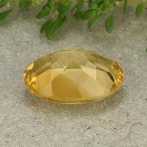 Citrine Gemstone in 14 x 10 mm (calibrated) Size for Sale, Citrine Stone in Medium Golden Color