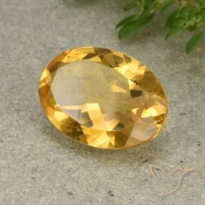 4.51 ct Golden Citrine Stone, Natural Citrine in Oval Facet Shape for Sale