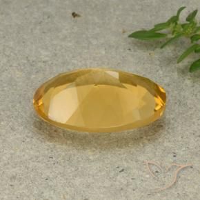 Citrine Gemstone in 14 x 10 mm (calibrated) Size for Sale, Citrine Stone in Medium-Light Golden Color