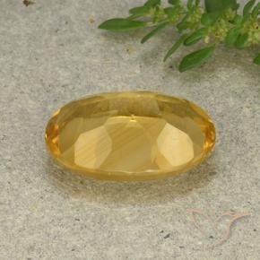 Citrine Gemstone in 14 x 10 mm (calibrated) Size for Sale, Citrine Stone in Medium-Light Golden Color