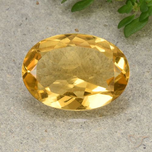 4.47ct Natural Medium-Light Golden Citrine, Oval, VVS-VS