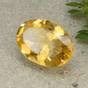 4.76 ct Golden Citrine Stone, Natural Citrine in Oval Facet Shape for Sale