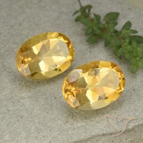 11.26 ctw Golden Citrine Stones, Natural Citrine in Oval Facet Shape for Sale