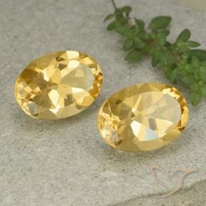 11.46 ctw Golden Citrine Stones, Natural Citrine in Oval Facet Shape for Sale