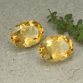 10.02 ctw Golden Citrine Stones, Natural Citrine in Oval Facet Shape for Sale