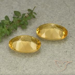 Citrine Gemstones in 14 x 10 mm (calibrated) Size for Sale, Citrine Stones in Golden Orange Color