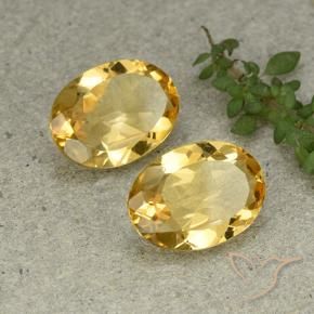 8.68 ctw Golden Citrine Stones, Natural Citrine in Oval Facet Shape for Sale