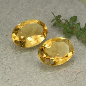 9.32 ctw Golden Citrine Stones, Natural Citrine in Oval Facet Shape for Sale
