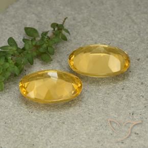 Citrine Gemstones in 14 x 10 mm (calibrated) Size for Sale, Citrine Stones in Medium-Light Golden Color