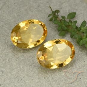 9.40 ctw Golden Citrine Stones, Natural Citrine in Oval Facet Shape for Sale