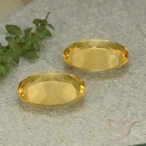 Citrine Gemstones in 14 x 10 mm (calibrated) Size for Sale, Citrine Stones in Medium-Light Golden Color