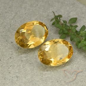 9.63 ctw Golden Citrine Stones, Natural Citrine in Oval Facet Shape for Sale