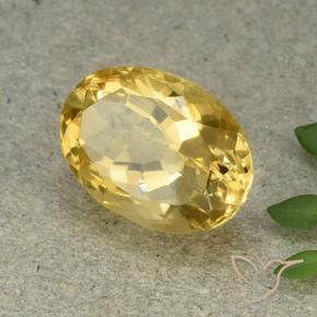 6.36 ct Golden Citrine Stone, Natural Citrine in Oval Facet Shape for Sale
