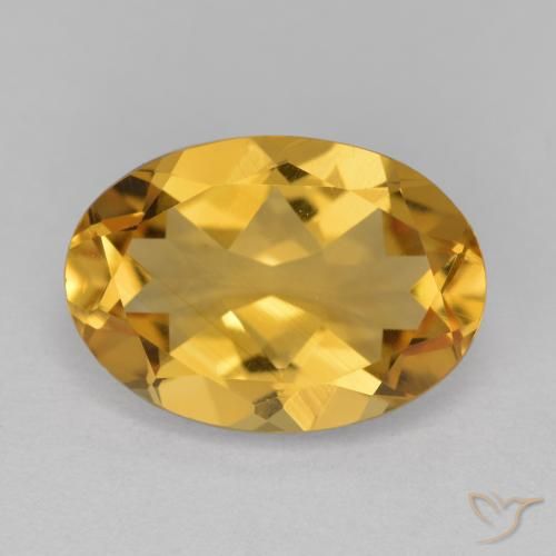 5.55ct Natural Deep Golden Orange Citrine, Oval, VVS-VS