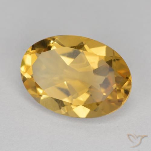 5.55 ct Golden Citrine Stone, Natural Citrine in Oval Facet Shape for Sale