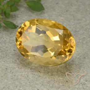 6.40 ct Golden Citrine Stone, Natural Citrine in Oval Facet Shape for Sale