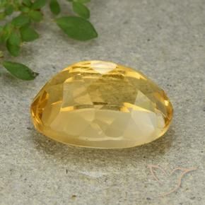 Citrine Gemstone in 14 x 10 mm (calibrated) Size for Sale, Citrine Stone in Medium-Light Golden Color