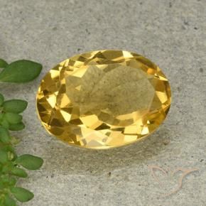5.06 ct Golden Citrine Stone, Natural Citrine in Oval Facet Shape for Sale