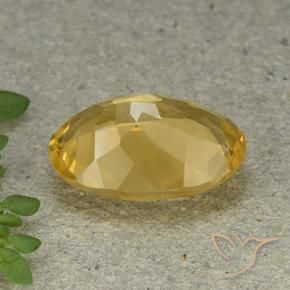 Citrine Gemstone in 14 x 10 mm (calibrated) Size for Sale, Citrine Stone in Medium-Light Golden Color