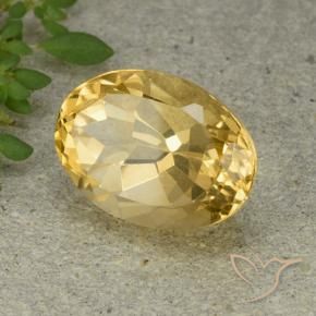 6.14 ct Golden Citrine Stone, Natural Citrine in Oval Facet Shape for Sale