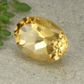 6.16 ct Golden Citrine Stone, Natural Citrine in Oval Facet Shape for Sale
