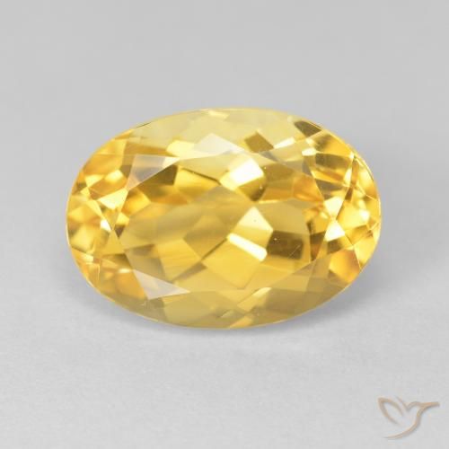6.84ct Natural Medium Gold Citrine, Oval, VVS-VS