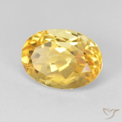 6.84 ct Golden Citrine Stone, Natural Citrine in Oval Facet Shape for Sale
