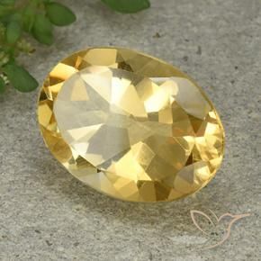 5.07 ct Golden Citrine Stone, Natural Citrine in Oval Facet Shape for Sale