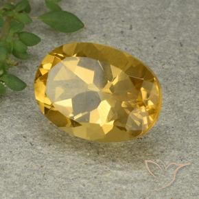 6.19 ct Golden Citrine Stone, Natural Citrine in Oval Facet Shape for Sale