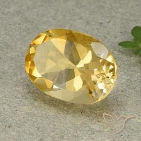 5.43 ct Golden Citrine Stone, Natural Citrine in Oval Facet Shape for Sale