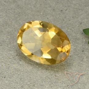 5.03 ct Golden Citrine Stone, Natural Citrine in Oval Facet Shape for Sale