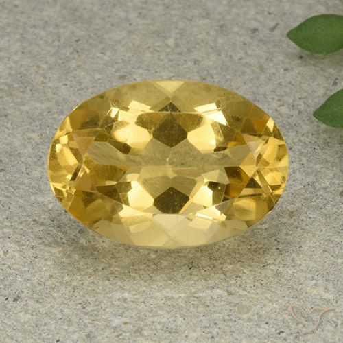 5.73ct Natural Medium Golden Citrine, Oval, VVS-VS
