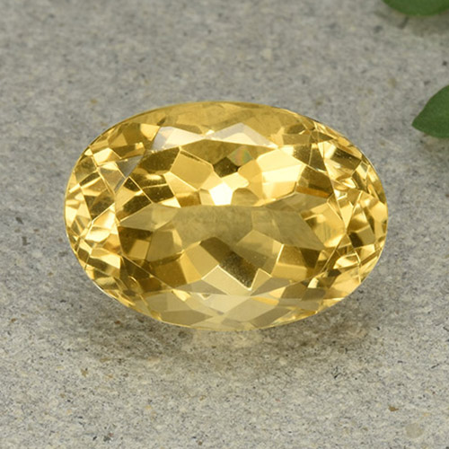 Золотисто-оранжевый Цитрин Камень - 6.7ct Фасетный Овал (ID: 492871)