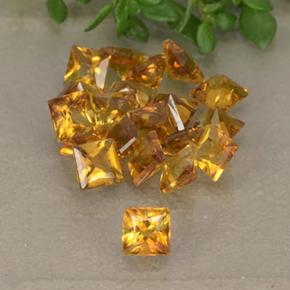 2.32 ctw Yellow Citrine Stones, Natural Citrine in Princess-Cut Shape for Sale