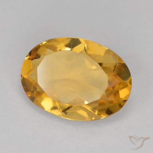 4.68 ct Golden Citrine Stone, Natural Citrine in Oval Facet Shape for Sale