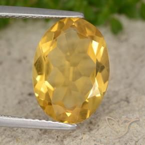 3.91 ct Golden Citrine Stone, Natural Citrine in Oval Facet Shape for Sale
