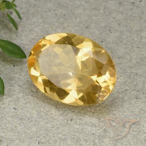 4.46 ct Golden Citrine Stone, Natural Citrine in Oval Facet Shape for Sale