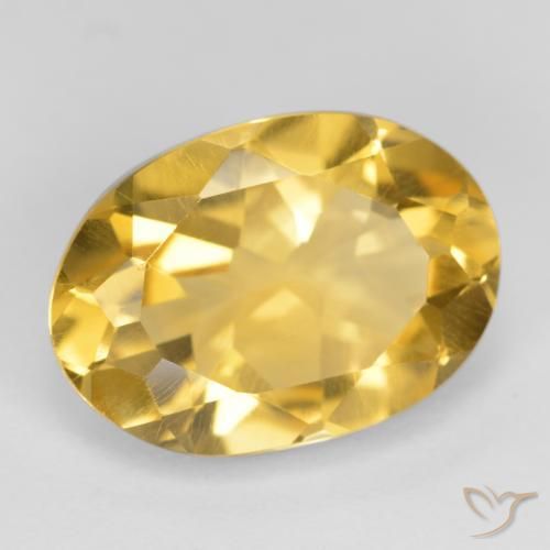 5.16 ct Golden Citrine Stone, Natural Citrine in Oval Facet Shape for Sale