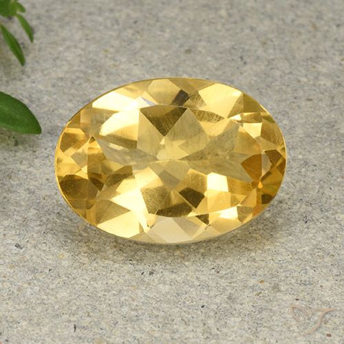 5.00ct Natural Golden Orange Citrine, Oval, VVS-VS