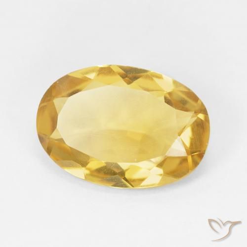 4.37 ct Golden Citrine Stone, Natural Citrine in Oval Facet Shape for Sale