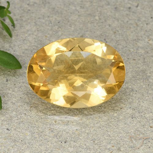 4.41ct Natural Golden Orange Citrine, Oval, VVS-VS
