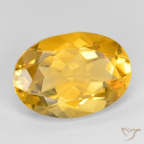 4.83 ct Golden Citrine Stone, Natural Citrine in Oval Facet Shape for Sale
