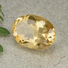 5.52 ct Golden Citrine Stone, Natural Citrine in Oval Facet Shape for Sale