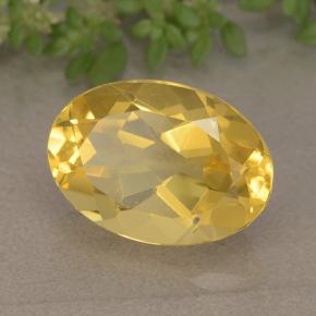 5.55 ct Yellow Citrine Stone, Natural Citrine in Oval Facet Shape for Sale