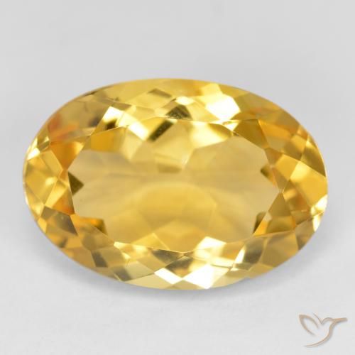 5.30 ct Golden Citrine Gemstone, Citrine Gem in Oval Facet Shape for Sale.