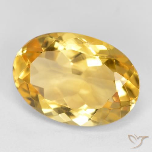 5.30 ct Golden Citrine Stone, Natural Citrine in Oval Facet Shape for Sale