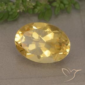 5.46 ct Golden Citrine Stone, Natural Citrine in Oval Facet Shape for Sale