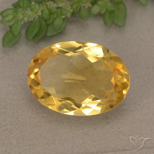 4.89 ct Golden Citrine Stone, Natural Citrine in Oval Facet Shape for Sale