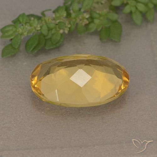 Citrine Gemstone in 14 x 10 mm (calibrated) Size for Sale, Citrine Stone in Dark Golden Color